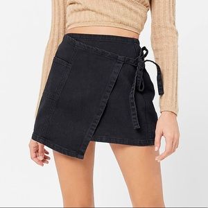 BDG Denim Mini Wrap Skirt